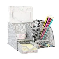 Silbernetz -Schreibtisch Organizer