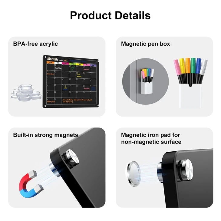 Acrylic Magnetic Dry Erase Board for Fridge